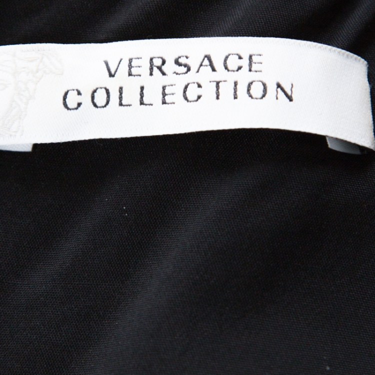 Pre Owned Versace Multicolor & Black Paneled Sleeveless Sheath Dress L