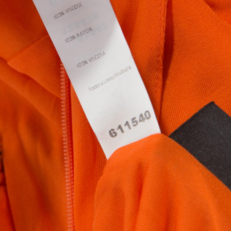 Pre Owned Versace Orange Jersey Draped Halter Neck Top M