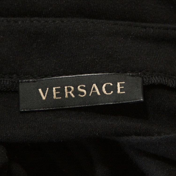 مملوكة مسبقًا Versace Black Jersey Medusa Embellished T-shirt S