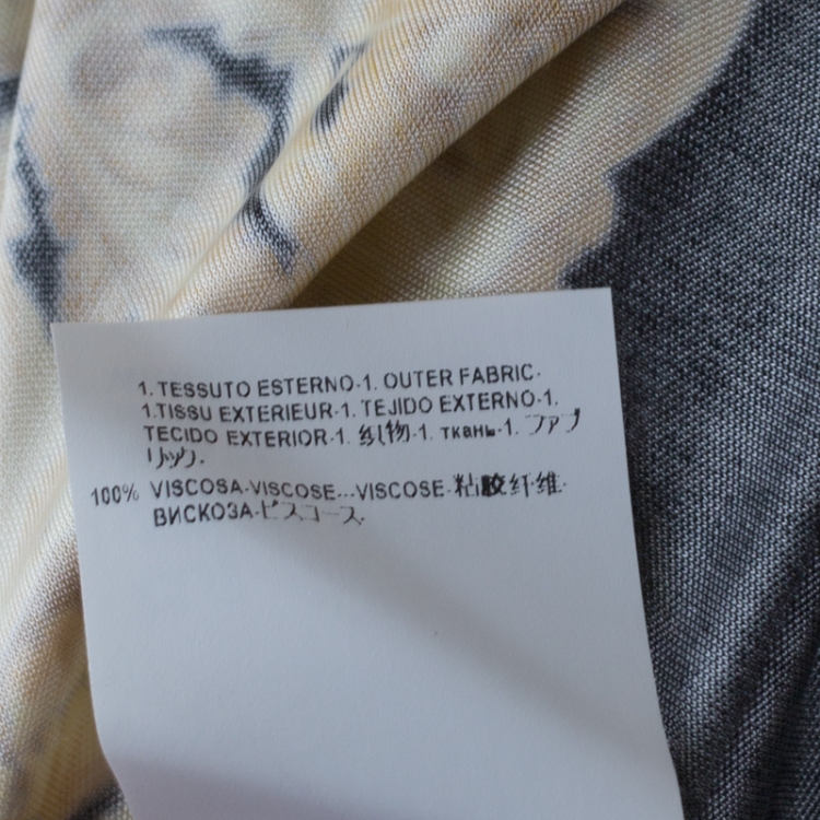 Pre Owned Versace Collection Bicolor Printed Knit V-Neck Top M