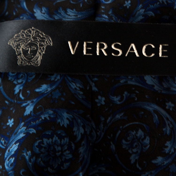 Pre Owned Versace Black Wool and Leather Patch Detail Tailored Jacket M