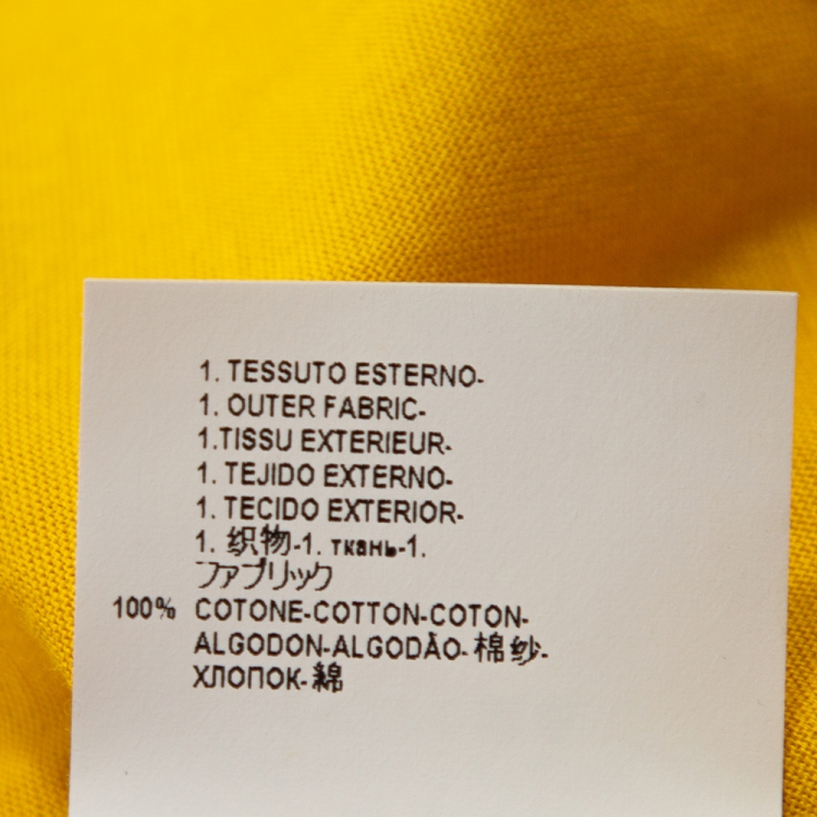 Pre Owned Versace Yellow Cotton Medusa Logo Applique Crew Neck T Shirt XL