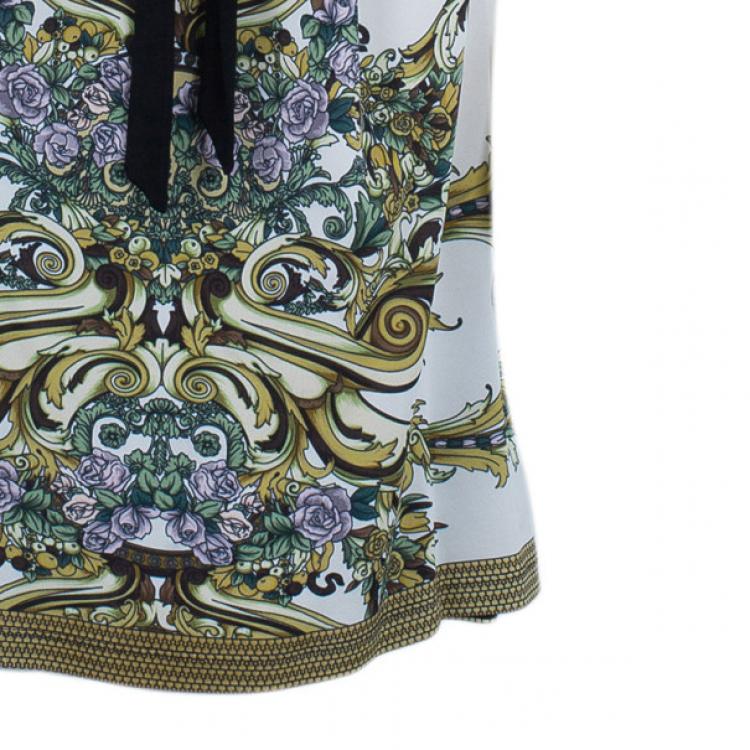 Pre Owned Versace Multiprint Jersey Shift Dress L