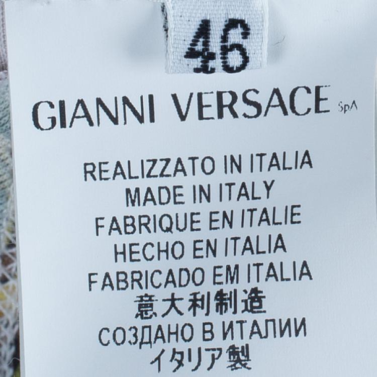 Pre Owned Versace Multiprint Jersey Shift Dress L