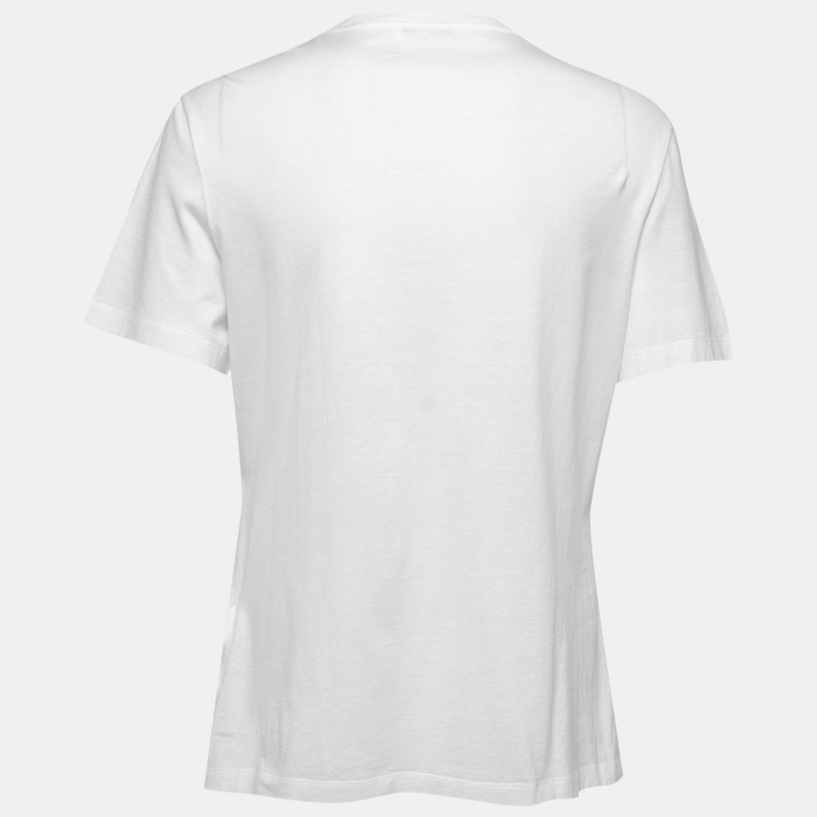 Pre Owned Versace White Cotton Medusa Embellished Short Sleeve T-Shirt S