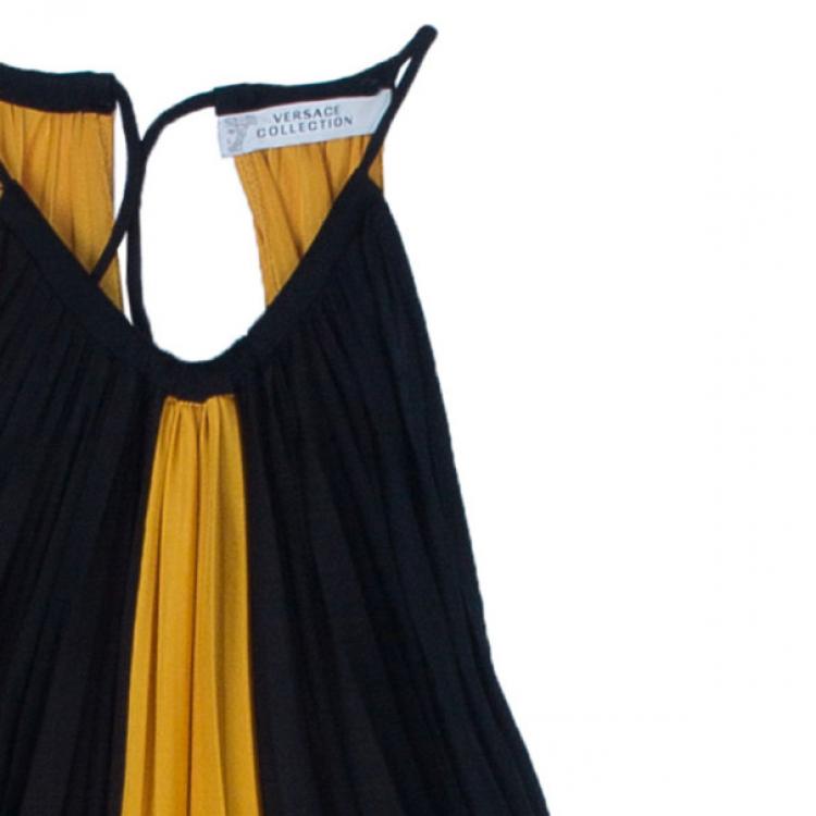 Pre Owned Versace Color-block Halterneck Evening Dress M