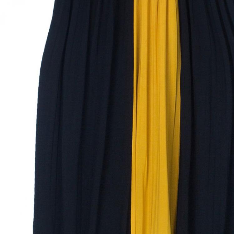 Pre Owned Versace Color-block Halterneck Evening Dress M