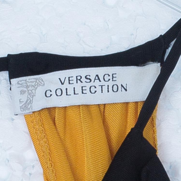 Pre Owned Versace Color-block Halterneck Evening Dress M