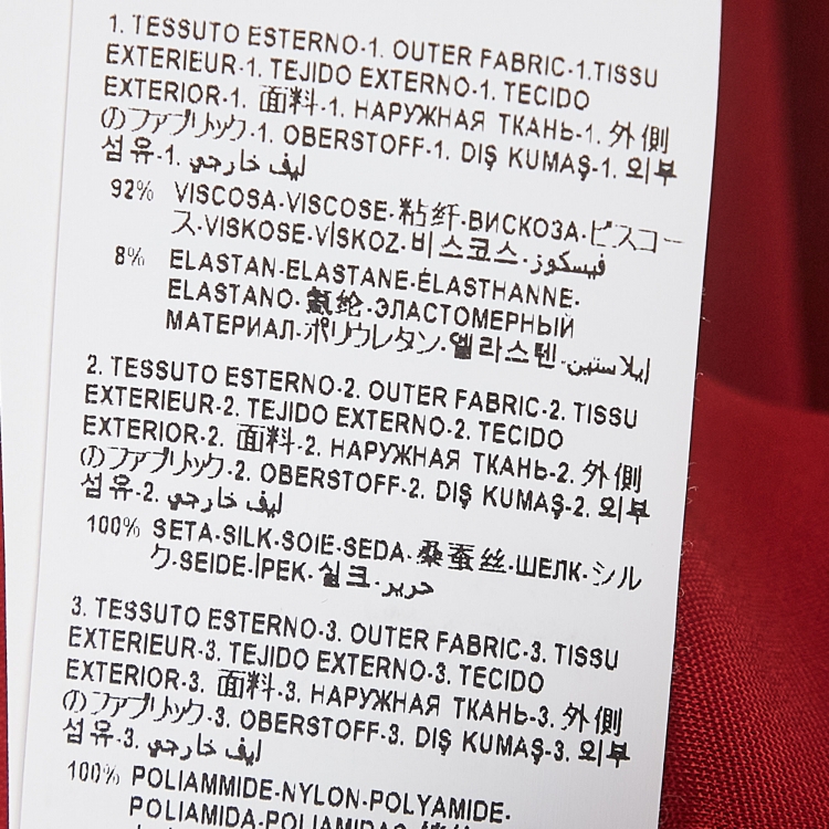 مملوكة مسبقًا Versace Red Tulle Trim Jersey Ruched Midi Bodycon Dress XS