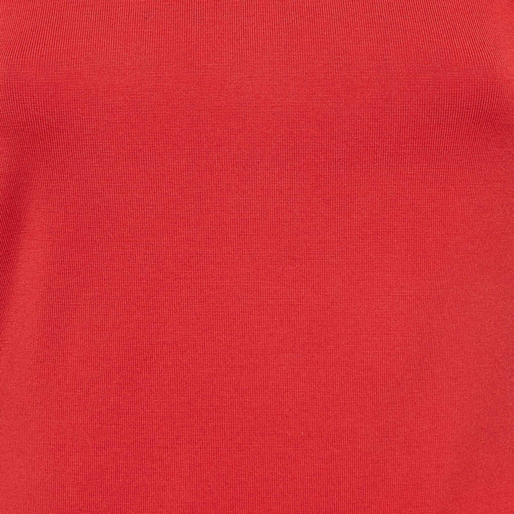 مملوكة مسبقًا Versace Red  Wool Cut-out Sheath Midi Dress M