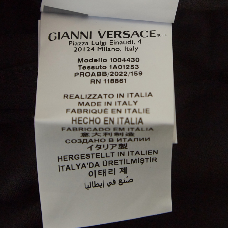 Pre Owned Versace Black Safety Pin Detailed Jersey Tank Top S