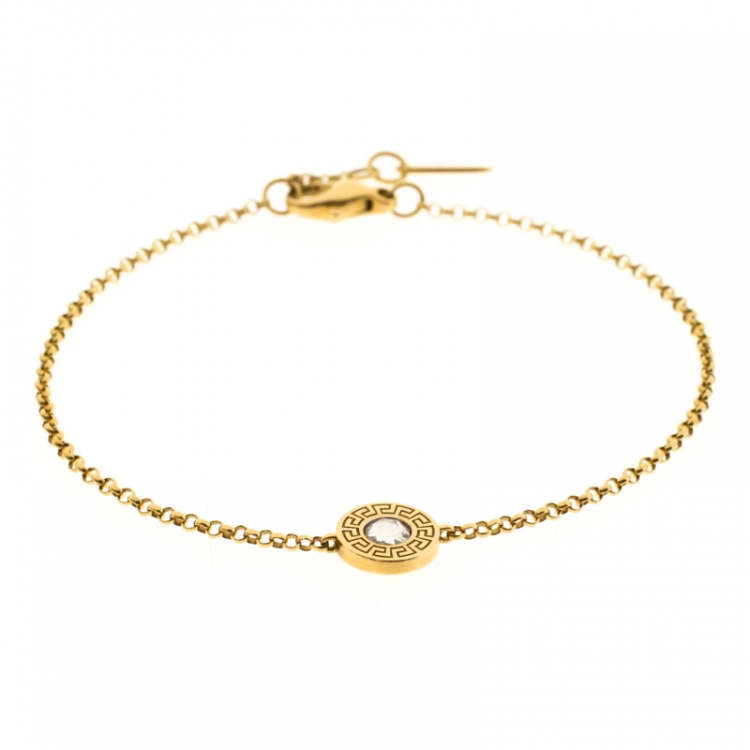 Pre Owned Versace Diamond 18k Yellow Gold Soft Bracelet