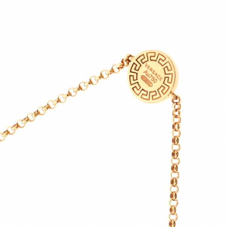 Pre Owned Versace Red Gemstone 18k Rose Gold Soft Bracelet