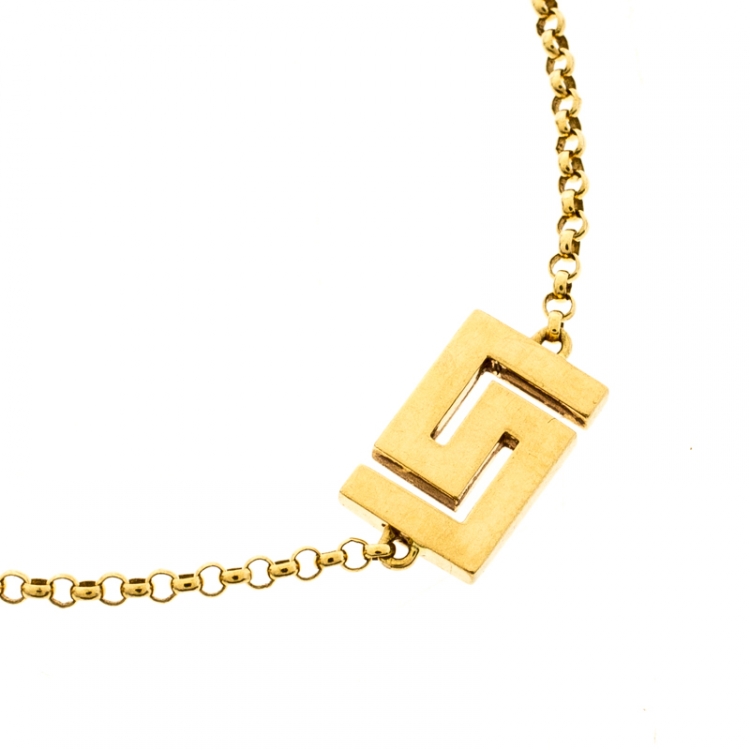 Pre Owned Versace Diamond 18k Yellow Gold Bracelet