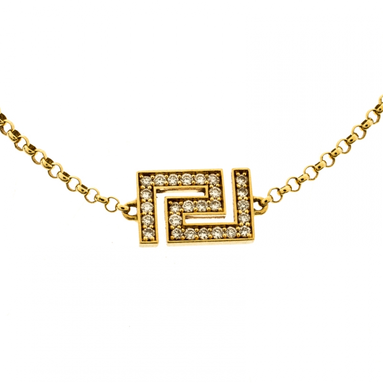 Pre Owned Versace Diamond 18k Yellow Gold Bracelet
