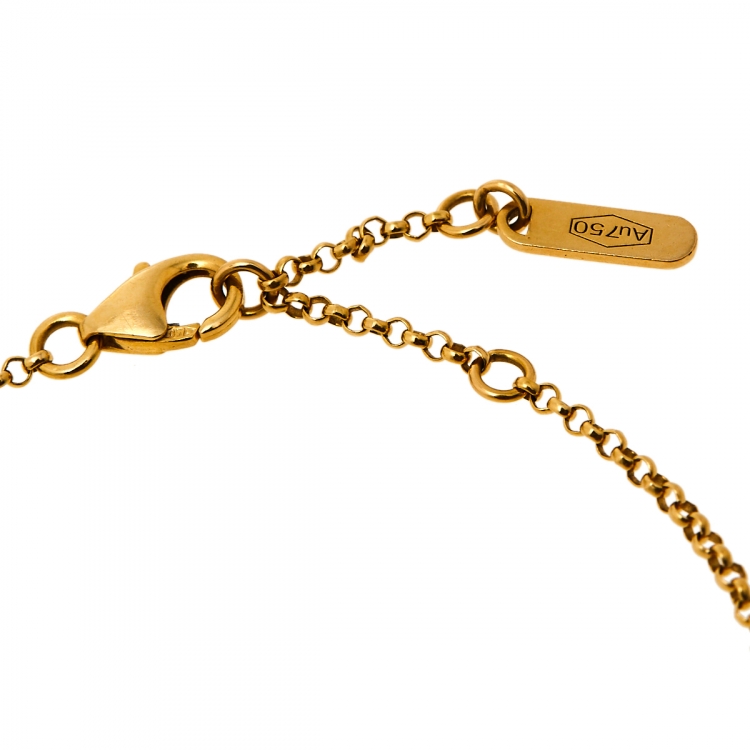 Pre Owned Versace Medusa Diamond 18K Yellow Gold Soft Charm Bracelet
