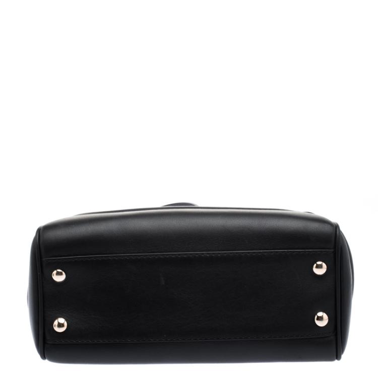 Pre Owned Versace Black Leather Medium Pallazo Empire Tote