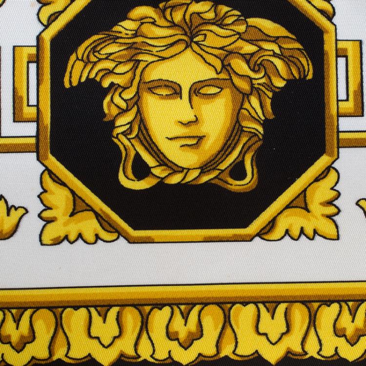 Pre Owned Versace Yellow Printed Nylon Cosmetic Pouch