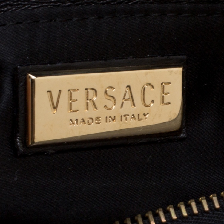 Pre Owned Versace Black Quilted Leather Shoulder Bag