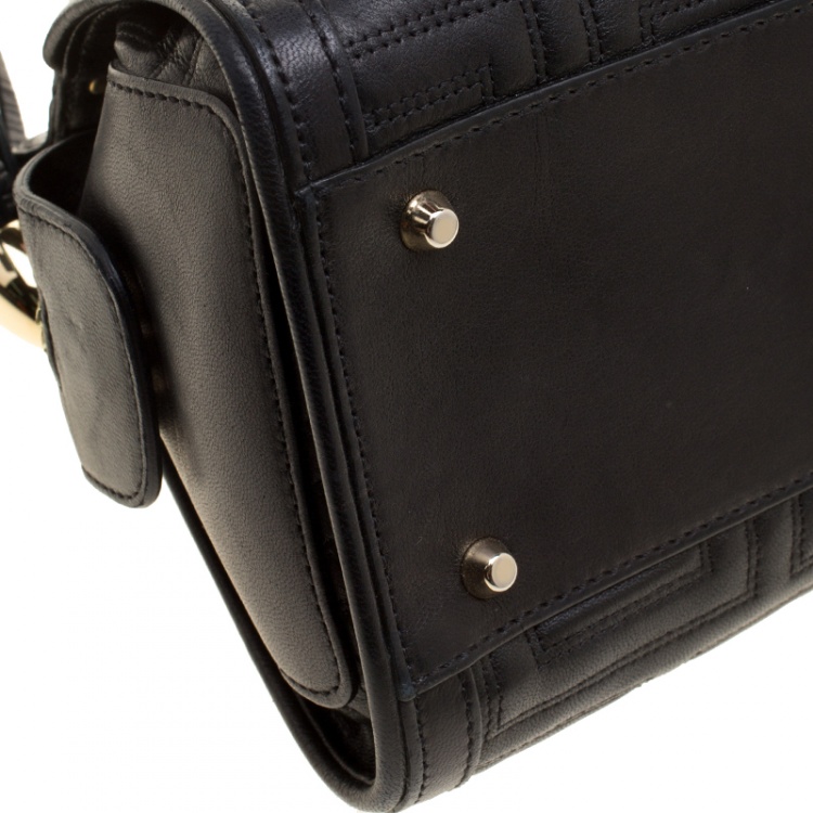 Pre Owned Versace Black Quilted Leather Shoulder Bag