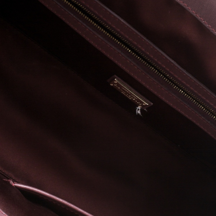 Pre Owned Versace Dark Beige Quilted Patent Leather Snap Out of It Satchel 