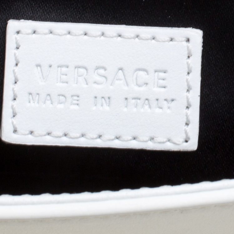 Pre Owned Versace White Leather Chain Clutch Bag