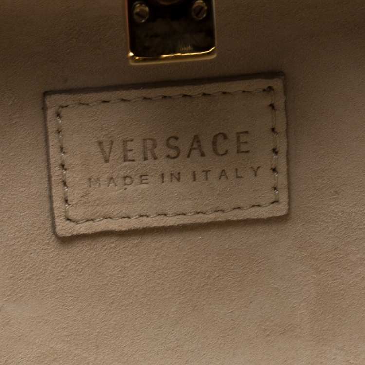 Pre Owned Versace Purple Python Box Clutch