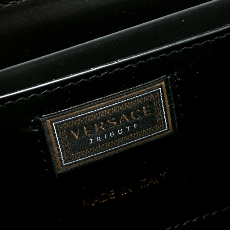 Pre Owned Versace Multicolor Clash Print Icon Leather Shoulder Bag