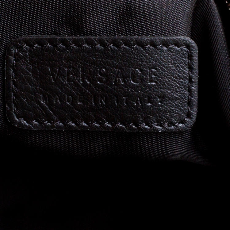 Pre Owned Versace Black Signature Patent Leather Pouch 