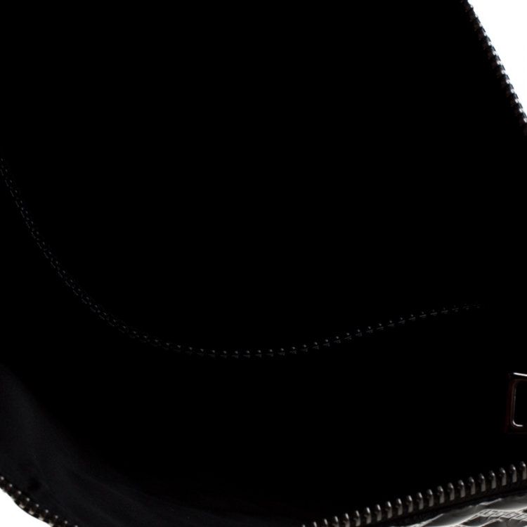 Pre Owned Versace Black Signature Patent Leather Pouch 