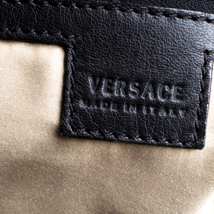 Pre Owned Versace Black Leather Satchel