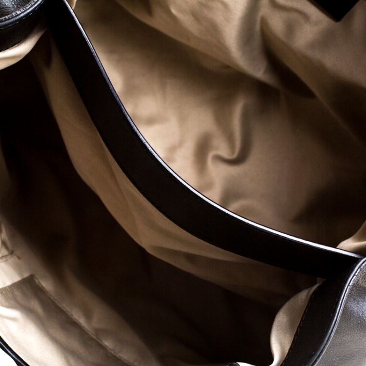 Pre Owned Versace Black Leather Satchel