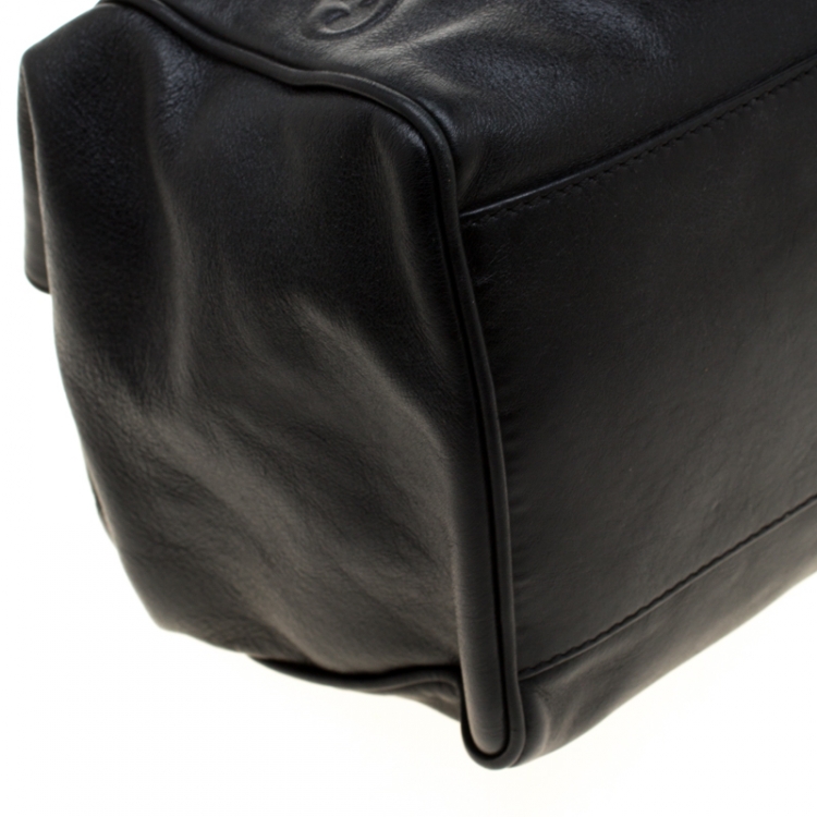 Pre Owned Versace Black Leather Satchel