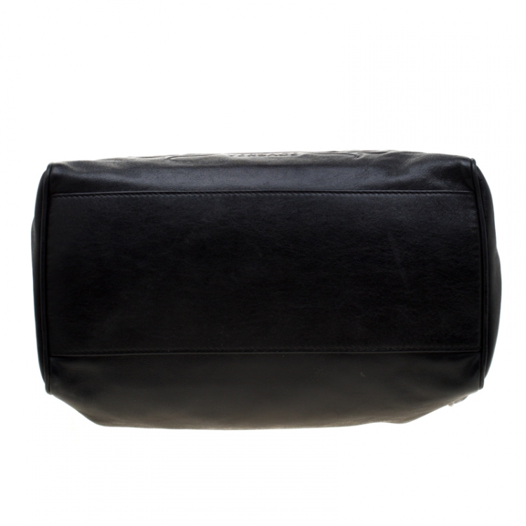 Pre Owned Versace Black Leather Satchel