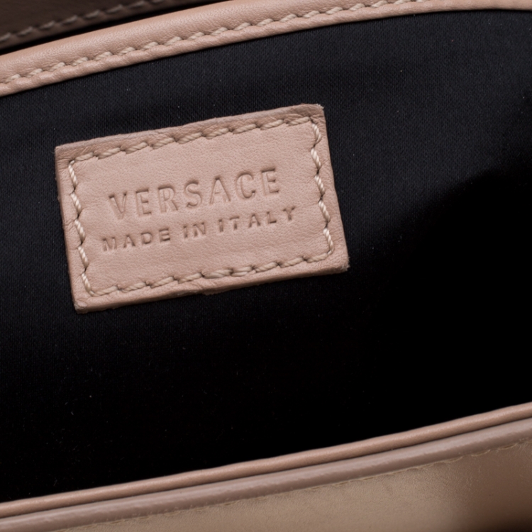 Pre Owned Versace Nude Leather Medusa Medallion Tote