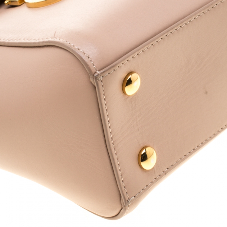 Pre Owned Versace Nude Leather Medusa Medallion Tote