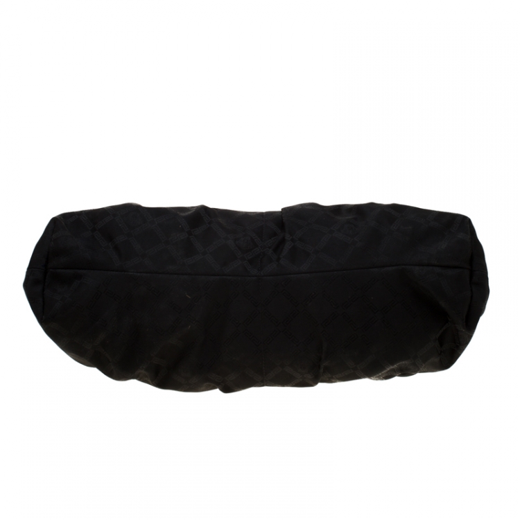 Pre Owned Versace Black Canvas and Leather Shoulder Bag