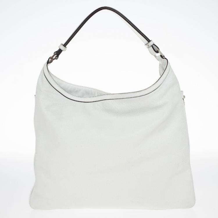 Pre Owned Versace White Studded Hobo