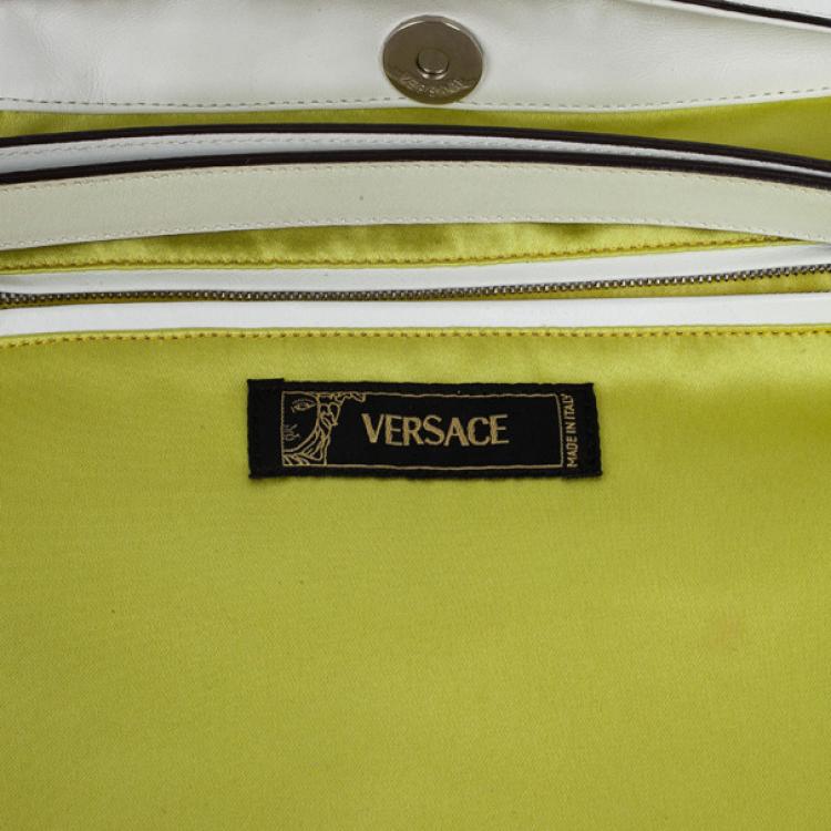Pre Owned Versace White Studded Hobo