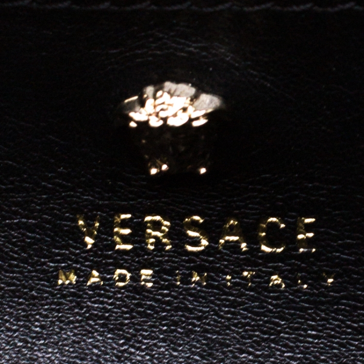 Pre Owned Versace Black Python Palazzo Chain Clutch Bag