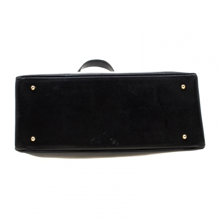 Pre Owned Versace Black Leather Shoulder Bag