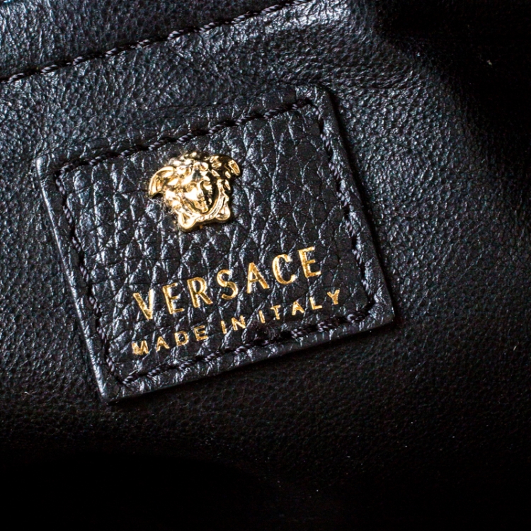 مملوكة مسبقًا Versace Black Leather Palazzo Medusa Tote