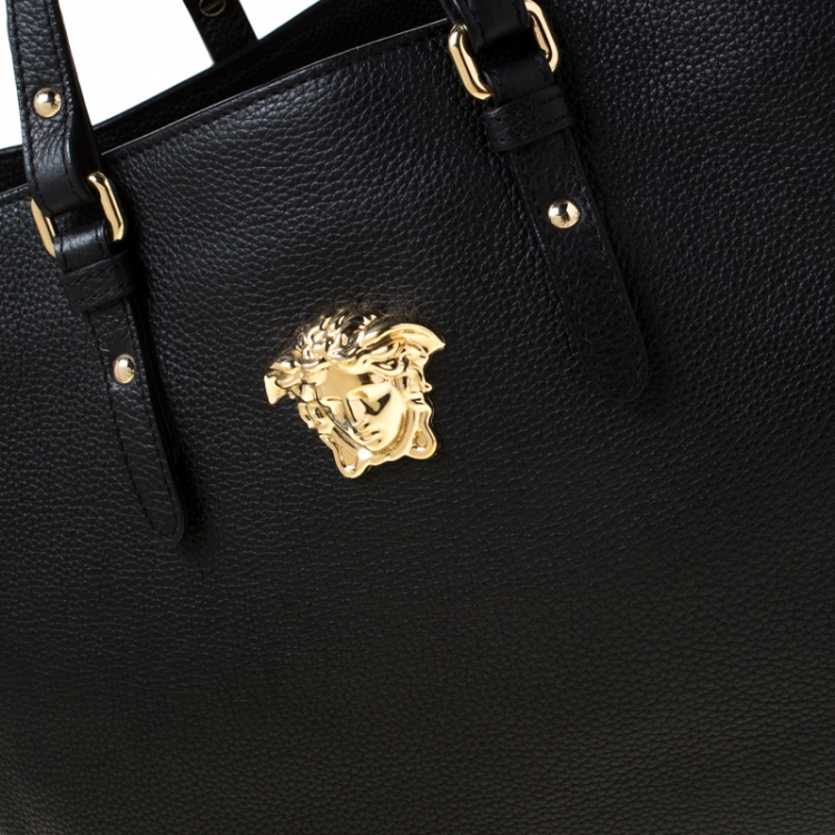 مملوكة مسبقًا Versace Black Leather Palazzo Medusa Tote
