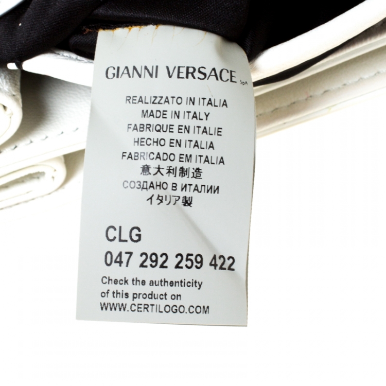 Pre Owned Versace White Leather Palazzo Sultan Shoulder Bag