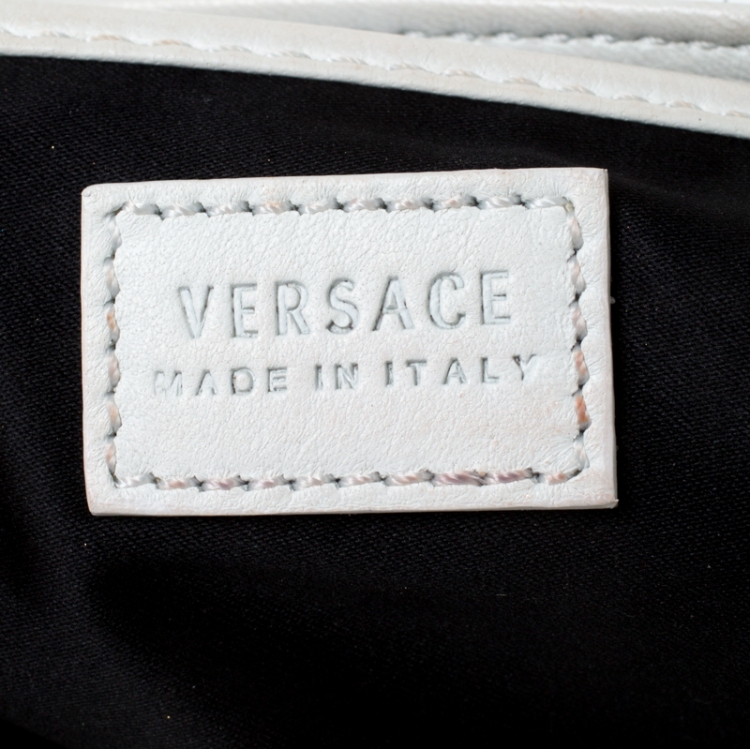 Pre Owned Versace White Leather Palazzo Sultan Shoulder Bag