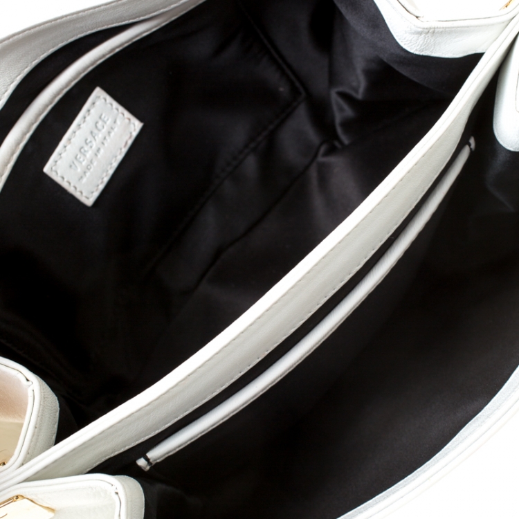Pre Owned Versace White Leather Palazzo Sultan Shoulder Bag