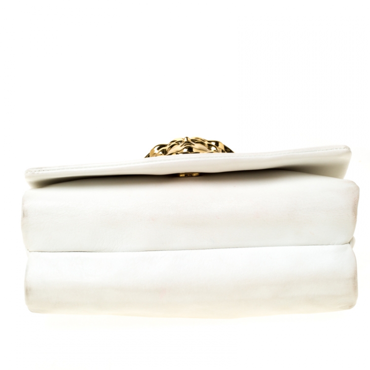 Pre Owned Versace White Leather Palazzo Sultan Shoulder Bag