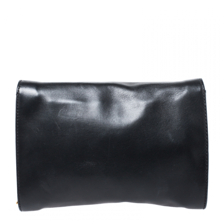 Pre Owned Versace Black Leather Medusa Shoulder Bag