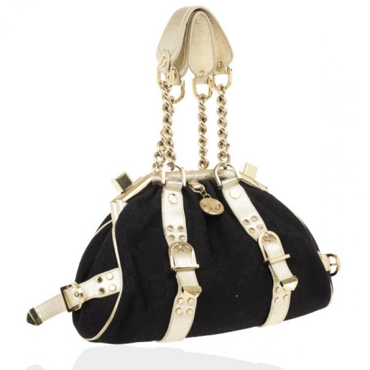 مملوكة مسبقًا Versace Black Monogram Madonna Boston Bag