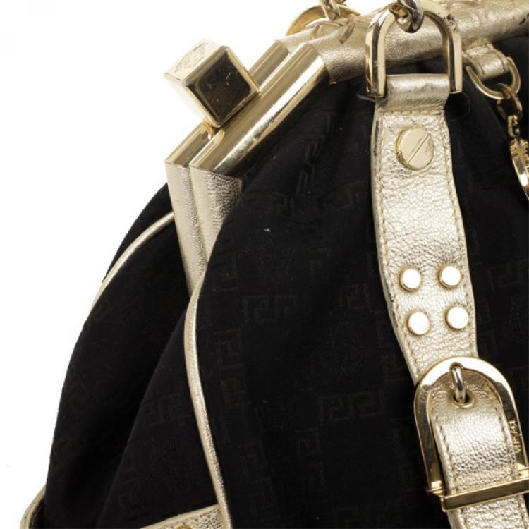 مملوكة مسبقًا Versace Black Monogram Madonna Boston Bag